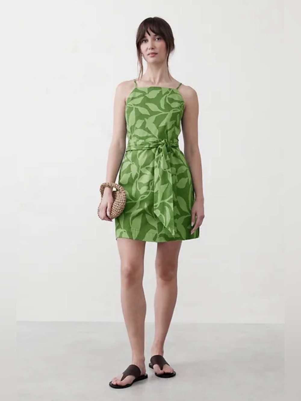 NWT Banana Republic Linen-Blend Open-Back Mini Dress, Size 10